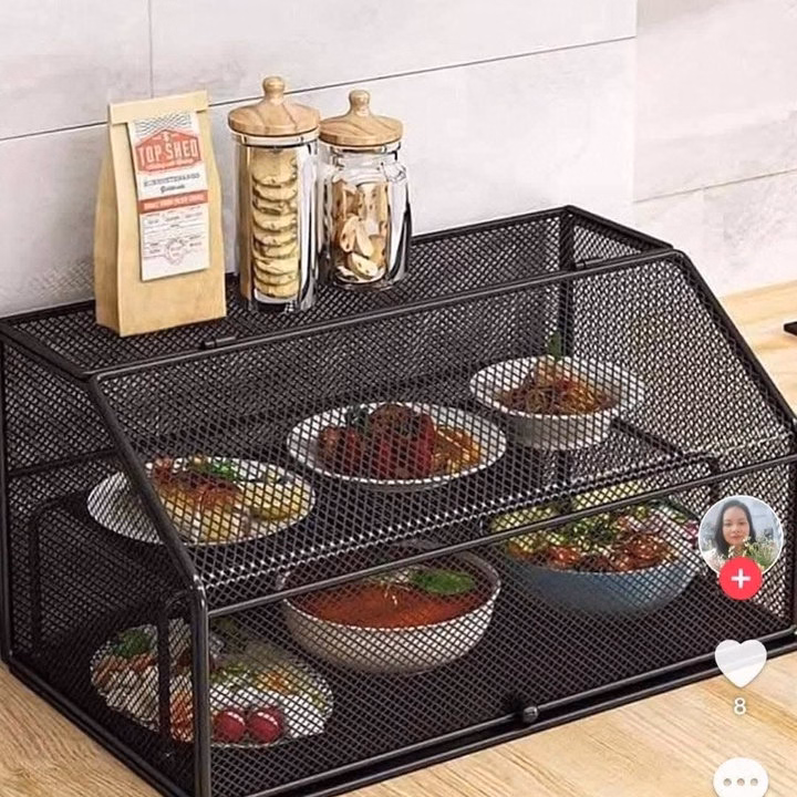 Lồng Bàn Lưới Thép Để Thức Ăn, 2 Tầng Tránh Côn Trùng Chất Liệu Thép Sơn Tĩnh Điện Bền Đẹp