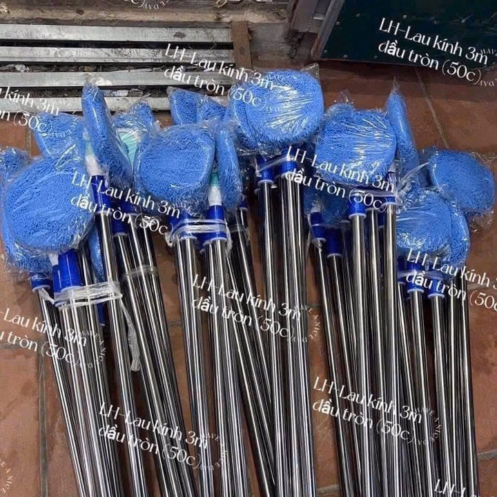 Cây Lau Bụi Trần Nhà, Lau Xe Ô Tô, Lau Kính,...Cán Inox Gập Rút - Ảnh 3