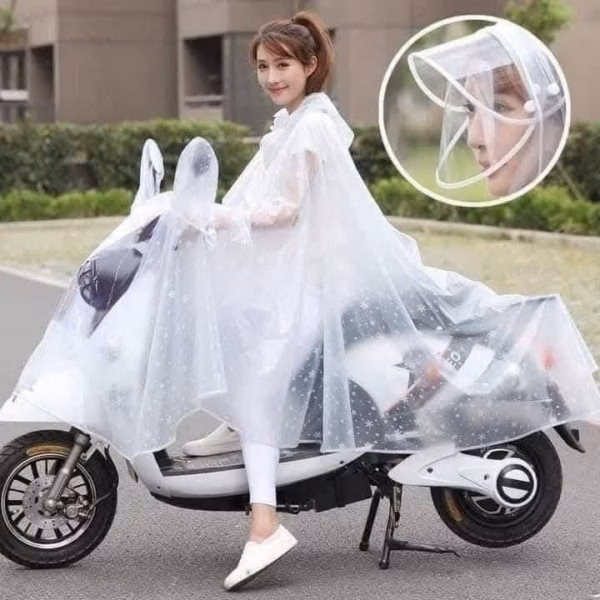 Áo Mưa Nhựa Dẻo Trong Suốt Chống Thấm Tuyệt Đối,Họa Tiết Bông Tuyết Siêu Đẹp - Ảnh 6