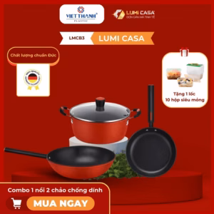 Combo Bộ 1 Nồi 2 Chảo Thép Carbon Chống Dính Lumicasa Lmcb3 Công Nghệ Đức – Lựa Chọn Hoàn Hảo Cho Gian Bếp Hiện Đại
