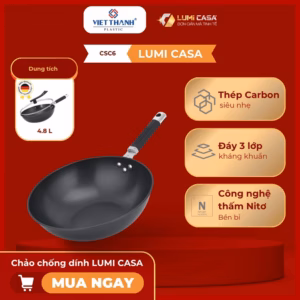 Chảo Chống Dính Thép Carbon Không Gỉ Lumicasa Csc6-32 Công Nghệ Đức - Siêu Bền Và Tiết Kiệm Năng Lượng