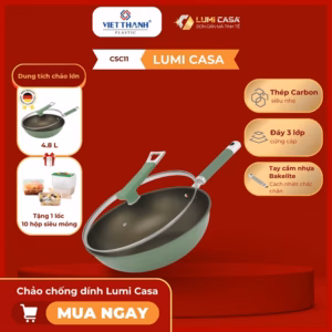 Chảo Chống Dính Thép Carbon Không Gỉ Lumicasa Csc11-32 Công Nghệ Đức - Siêu Bền Và Tiết Kiệm Năng Lượng