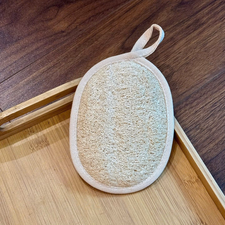 Bông Tắm Xơ Mướp 1 Mặt Xơ - Hình Oval - Size 10*14 - Tự Nhiên - Kb Ecolife - Ảnh 2