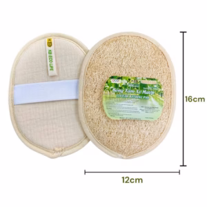 Bông Tắm Xơ Mướp 1 Mặt Xơ - Hình Oval - Size 12*16 -Tự Nhiên An Toàn - Kb Ecolife