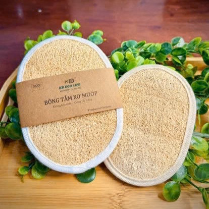 Bông Tắm Xơ Mướp 1 Mặt Xơ - Hình Oval - Size 12*16 -Tự Nhiên An Toàn - Kb Ecolife - Ảnh 4