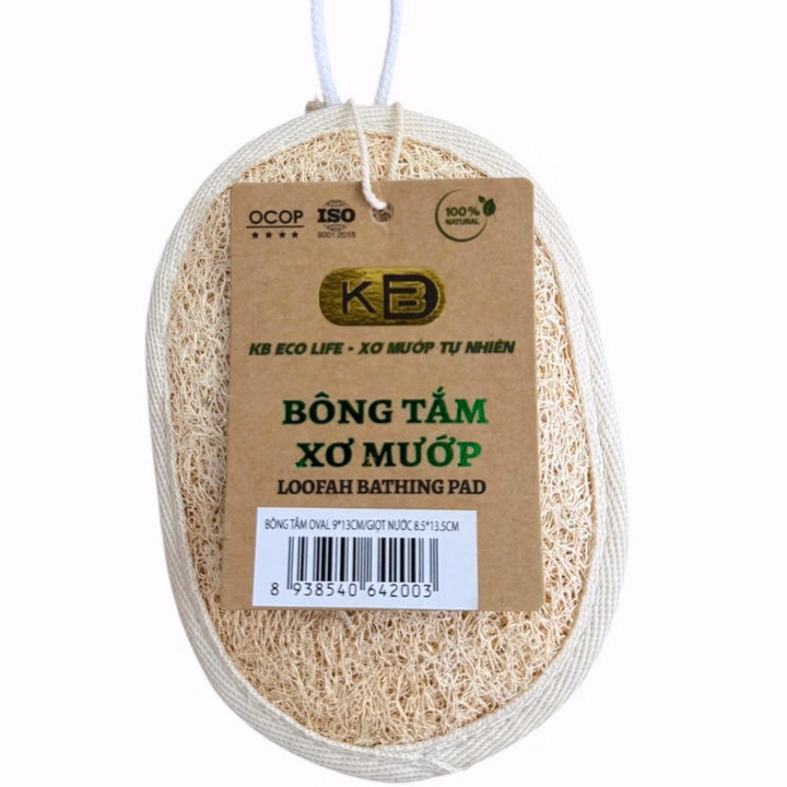 Bông Tắm Xơ Mướp 1 Mặt Xơ - Hình Oval - Sỉze 9*13 - Kb Ecolife - Ảnh 9