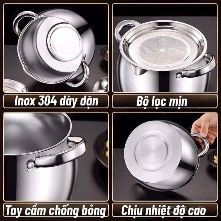 Âu Đựng Mỡ Inox Kèm Vỉ Lưới Lọc - Ảnh 3