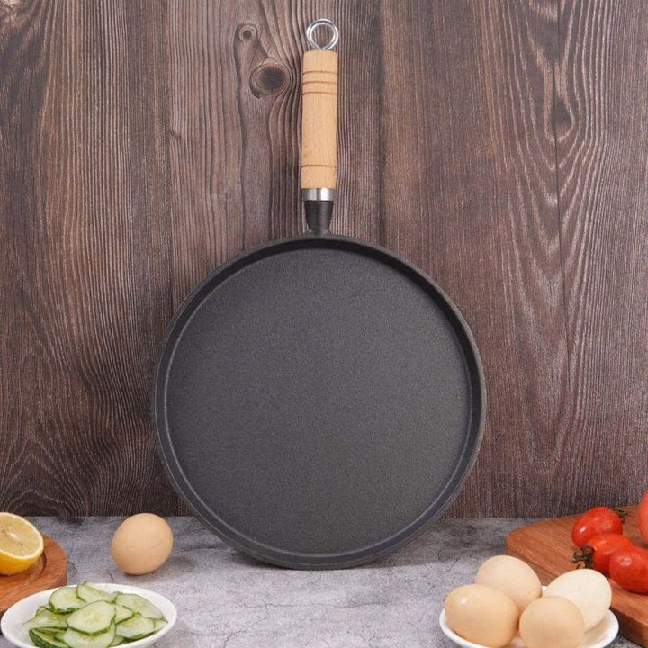 Chảo Gang Rán Làm Bánh, Đổ Bánh Xèo 20Cm Cán Gỗ -Gdn - Ảnh 5