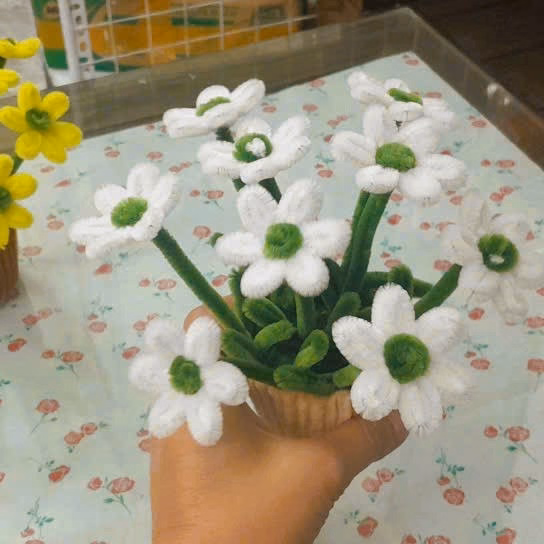 Chậu Hoa Cúc Họa Mi Kẽm Nhung Handmade 04E1025 Yukishop - Ảnh 2