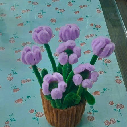 Chậu Hoa Tuylip Bằng Kẽm Nhung Handmade 14X12X6Cm 04F1025 Yukishop - Ảnh 4