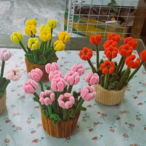 Chậu Hoa Tuylip Kẽm Nhung Handmade 16X16X9Cm 04J1025 Yukishop