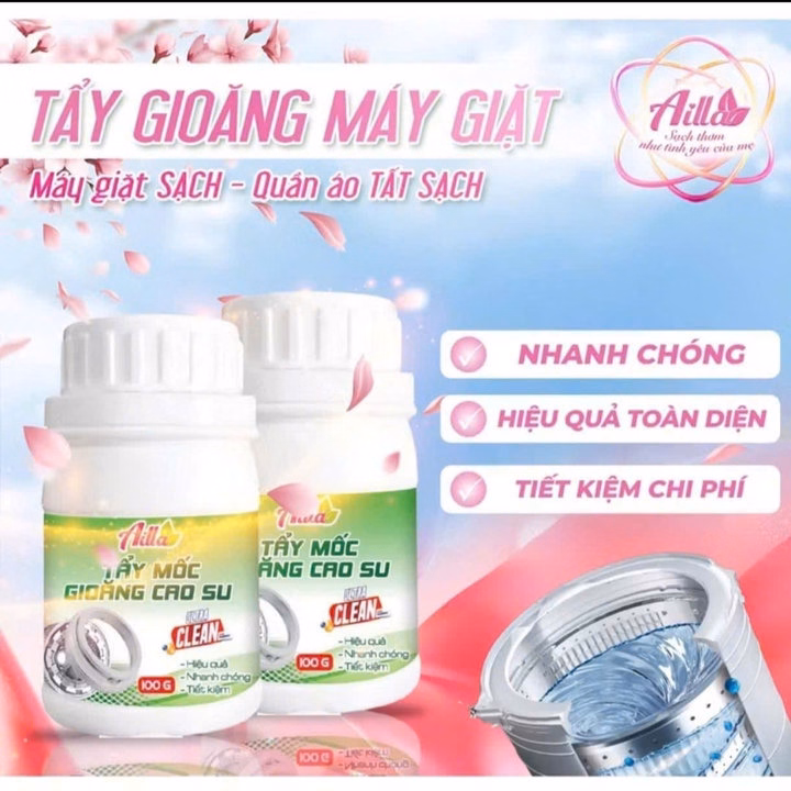 Combo Tẩy Lồng Máy Giặt +Gioăng Cao Su Ailla - Ảnh 4