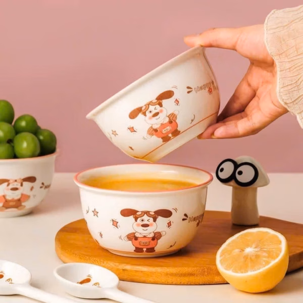 [Hàng Về] Set 2 Chén Sứ Kèm Thìa Muỗng Họa Tiết Nhiều Mẫu -Gdn - Ảnh 3
