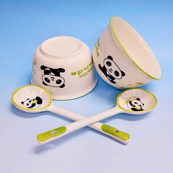 [Hàng Về] Set 2 Chén Sứ Kèm Thìa Muỗng Họa Tiết Nhiều Mẫu -Gdn - Ảnh 5
