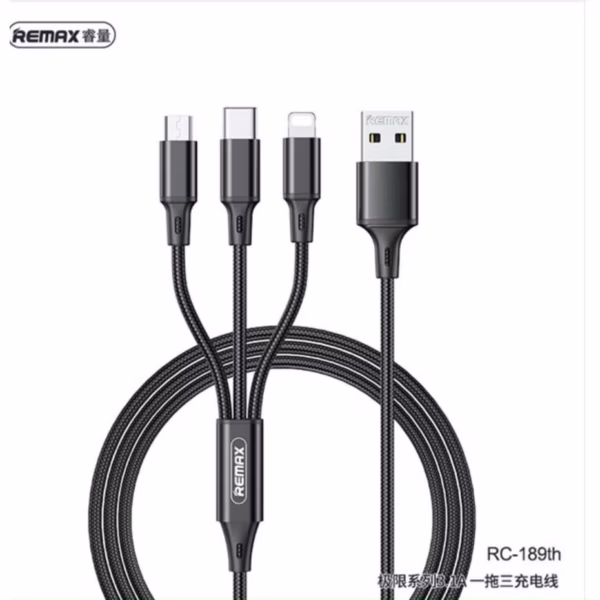Cáp 3 Trong 1 Rc 131Tth Type C, Ip, Micro (Giao Màu Ngẫu Nhiên) - Remax