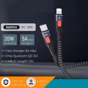 Dây Sạc Nhanh Iphone 20W Rc188I Cáp Sạc Type C To Lightning - Remax