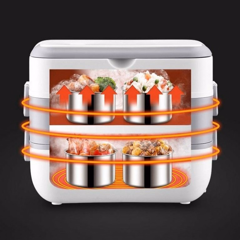 Hộp Cơm Cắm Điện Nấu Chín Và Hâm Nóng, 4 Lõi Inox Sang Trọng - Hongshuangxi - Ảnh 8