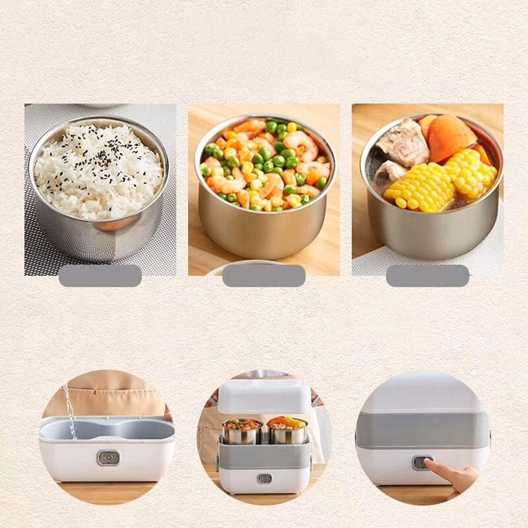 Hộp Cơm Cắm Điện Nấu Chín Và Hâm Nóng, 4 Lõi Inox Sang Trọng - Hongshuangxi - Ảnh 9