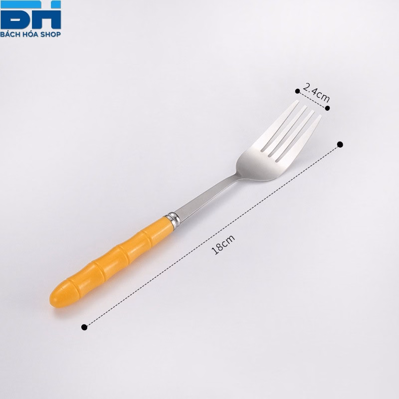 Bộ 3 Món Thìa Đũa Dĩa Inox 304 Không Gỉ, Cán Dài Cao Cấp Sang Chảnh (Giao Màu Ngẫu Nhiên) - Bách Hóa Shop - Ảnh 5