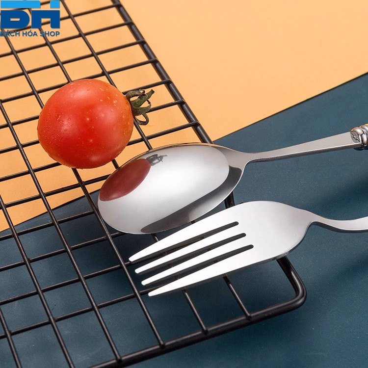 Bộ 3 Món Thìa Đũa Dĩa Inox 304 Không Gỉ, Cán Dài Cao Cấp Sang Chảnh (Giao Màu Ngẫu Nhiên) - Bách Hóa Shop - Ảnh 11