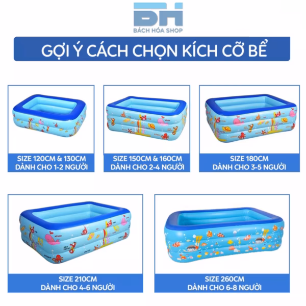 Bể Bơi Cho Bé Có Đáy Chống Trơn Trượt, Gấp Gọn Dễ Dàng - Bách Hóa Shop - Ảnh 2