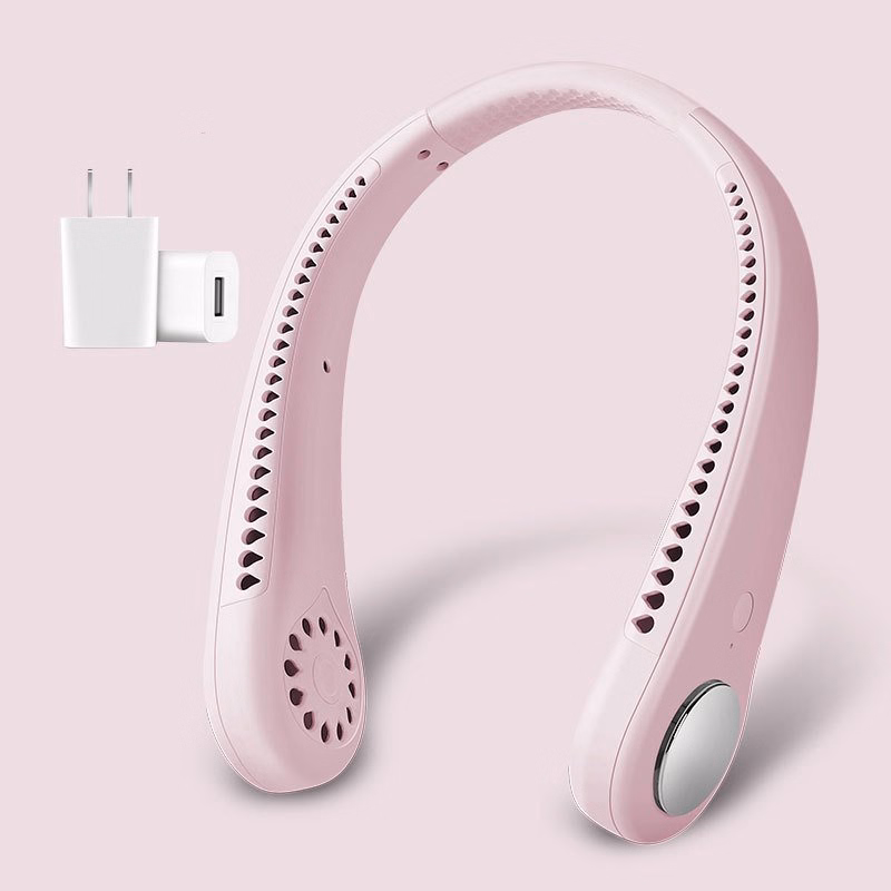 Quạt Đeo Cổ Usb Mini Tích Điện Không Cánh Tiện Lợi, Thời Trang, Dáng Thể Thao - Sương Mai - Ảnh 3