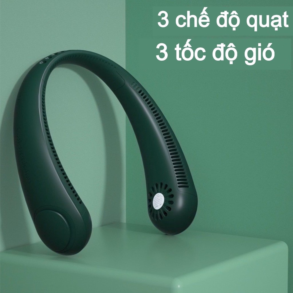 Quạt Đeo Cổ Usb Mini Tích Điện Không Cánh Tiện Lợi, Thời Trang, Dáng Thể Thao - Sương Mai - Ảnh 8