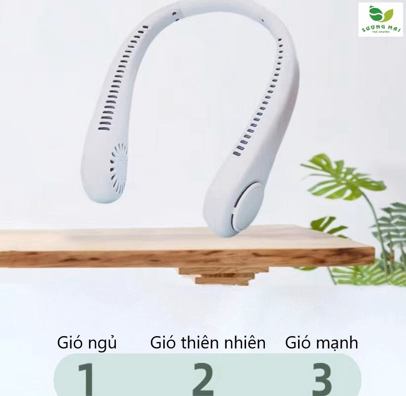 Quạt Đeo Cổ Usb Mini Tích Điện Không Cánh Tiện Lợi, Thời Trang, Dáng Thể Thao - Sương Mai - Ảnh 13