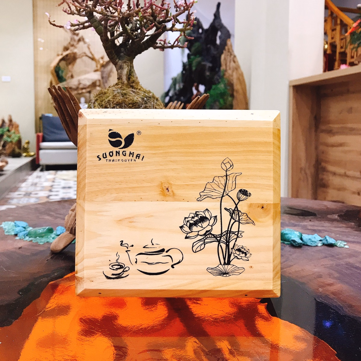 Hộp Đựng Trà Bằng Gỗ - Sương Mai - Ảnh 3