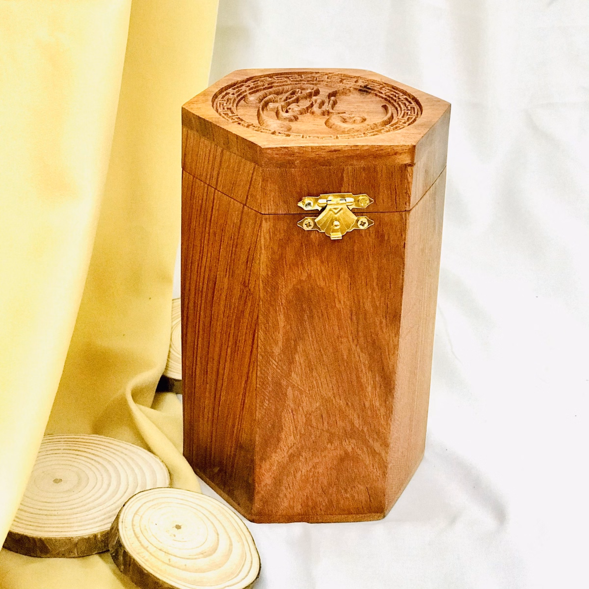 Hộp Đựng Trà Gỗ Hương 150G - Sương Mai - Ảnh 2