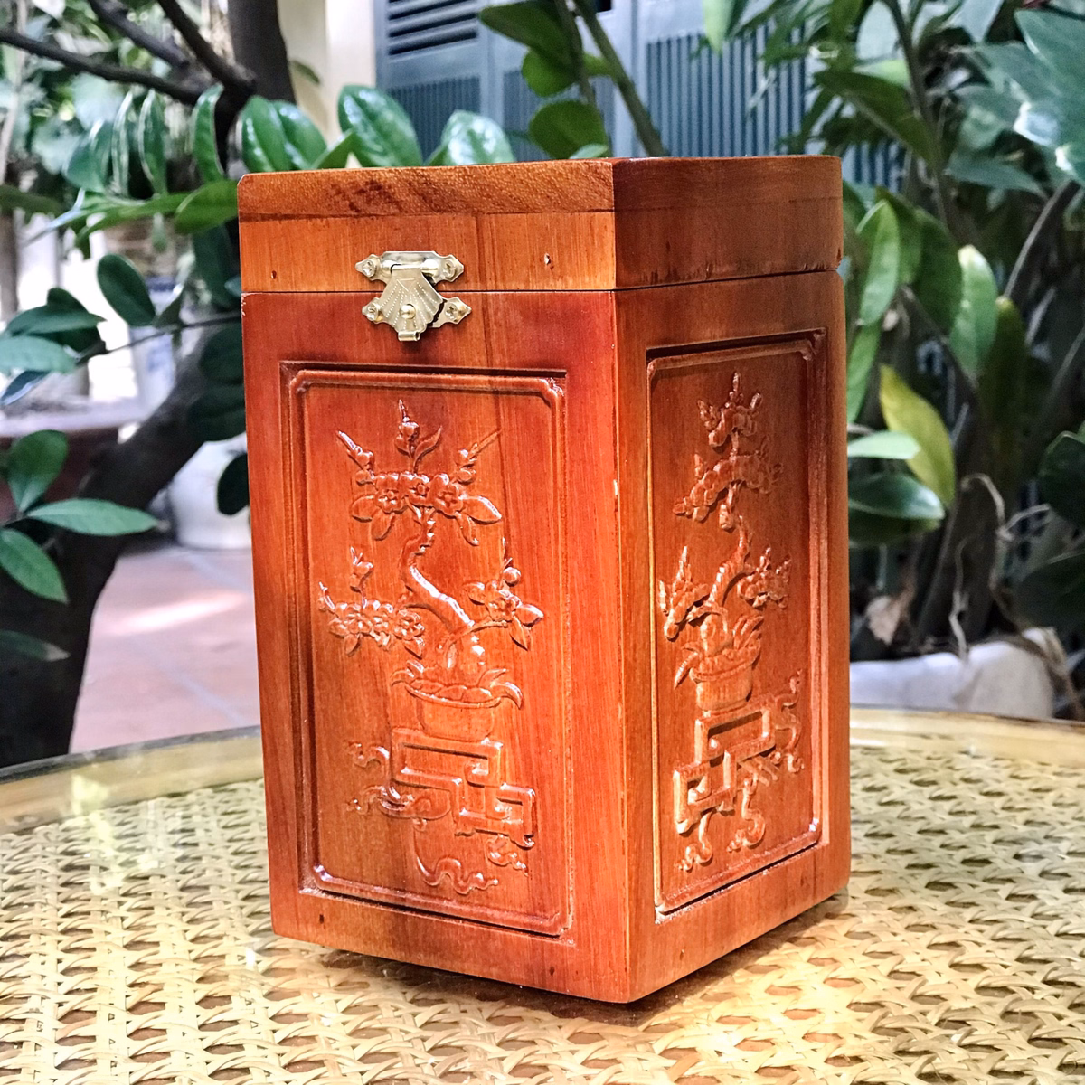 Hộp Đựng Trà Gỗ Hương 150G - Sương Mai - Ảnh 8