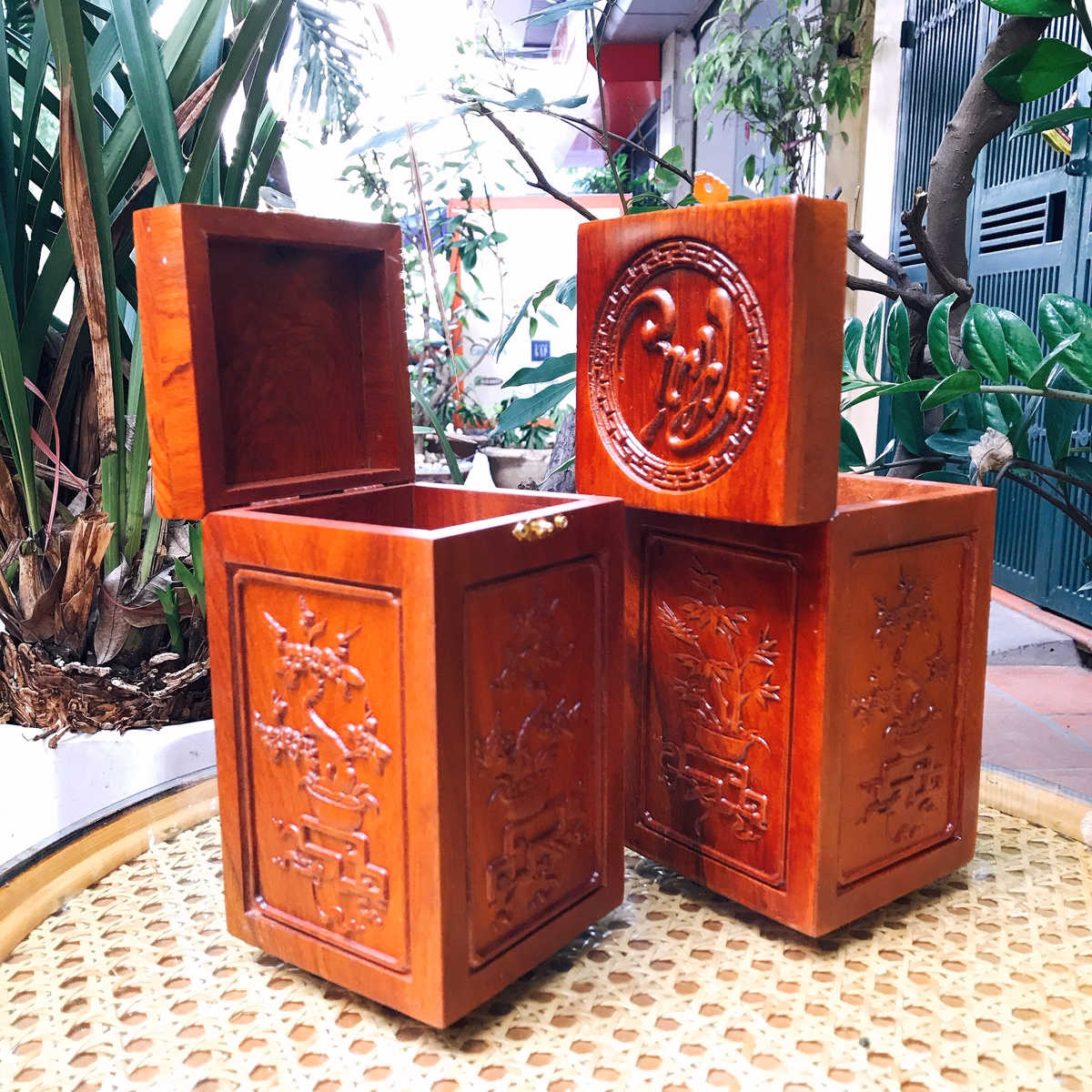 Hộp Đựng Trà Gỗ Hương 150G - Sương Mai - Ảnh 10