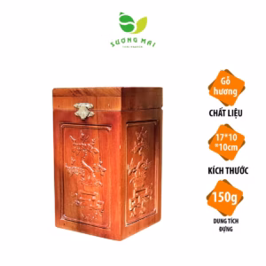 Hộp Đựng Trà Gỗ Hương 150G - Sương Mai