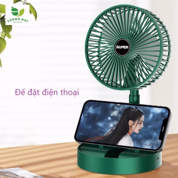 Quạt Mini Sạc Usb Gấp Gọn Và Điều Chỉnh Độ Cao Tiện Lợi - Sương Mai - Ảnh 8