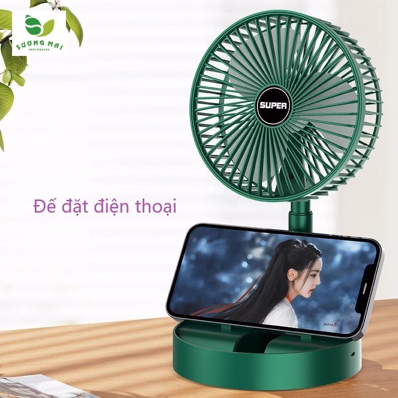 Quạt Mini Sạc Usb Gấp Gọn Và Điều Chỉnh Độ Cao Tiện Lợi - Sương Mai - Ảnh 8
