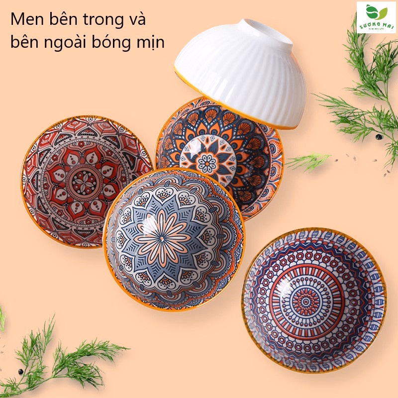 Bộ 6 Bát Ăn Bằng Gốm Và 6 Đôi Đũa Bằng Gỗ - Sương Mai - Ảnh 8