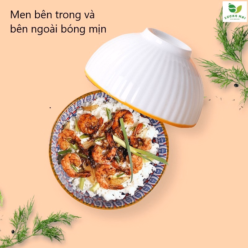 Bộ 6 Bát Ăn Bằng Gốm Và 6 Đôi Đũa Bằng Gỗ - Sương Mai - Ảnh 9
