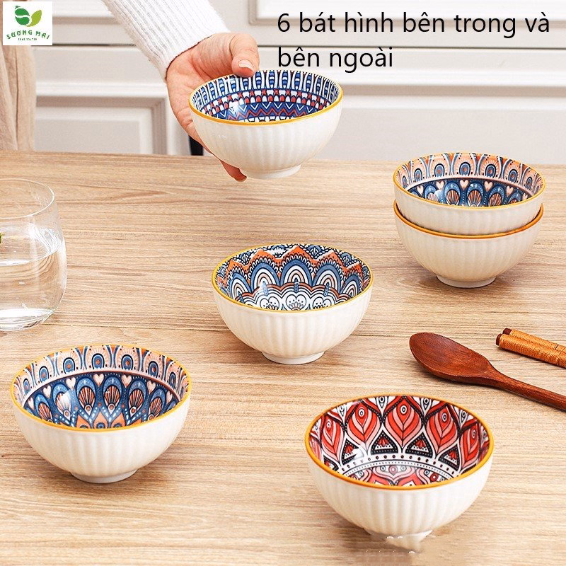 Bộ 6 Bát Ăn Bằng Gốm Và 6 Đôi Đũa Bằng Gỗ - Sương Mai - Ảnh 10