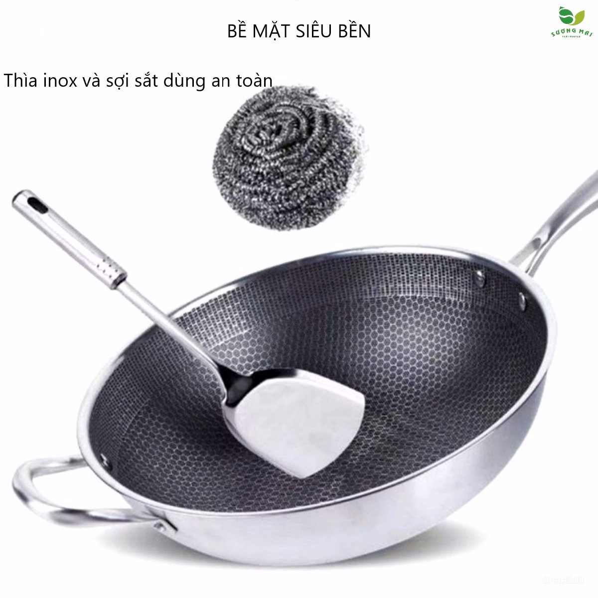 Chảo Chống Dính Kim Cương 32Cm 3 Lớp Inox 304 - Sương Mai - Ảnh 8
