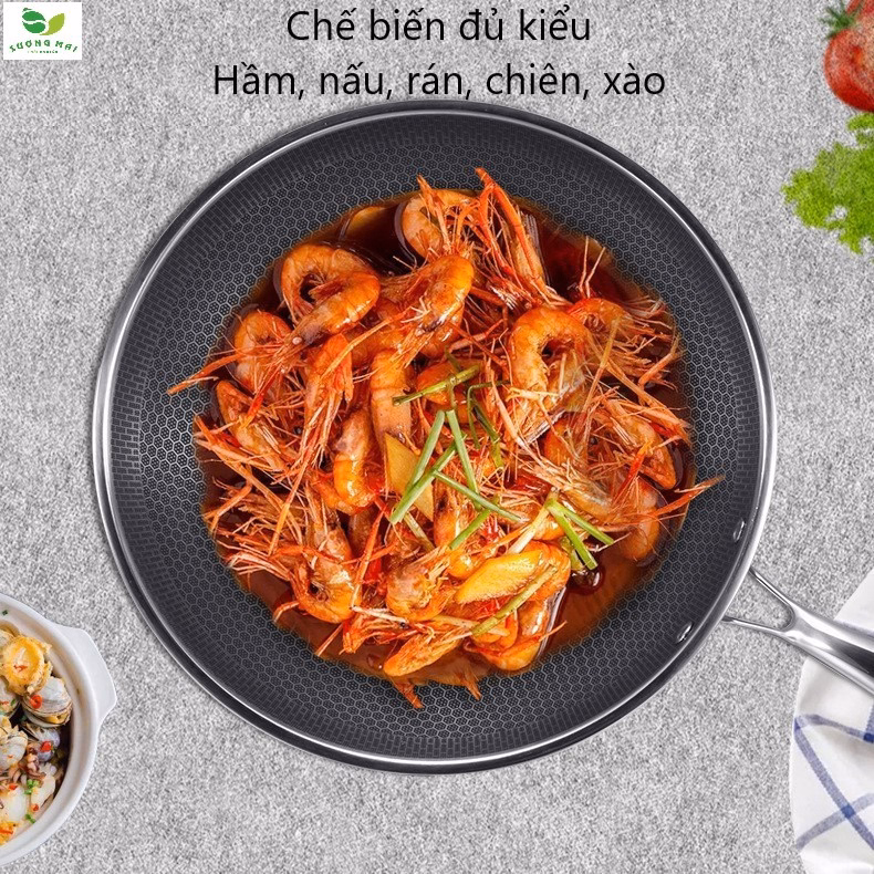 Chảo Chống Dính Kim Cương 32Cm 3 Lớp Inox 304 - Sương Mai - Ảnh 5