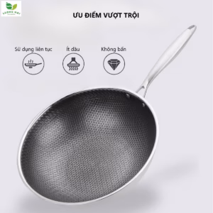 Chảo Chống Dính Kim Cương 32Cm 3 Lớp Inox 304 - Sương Mai