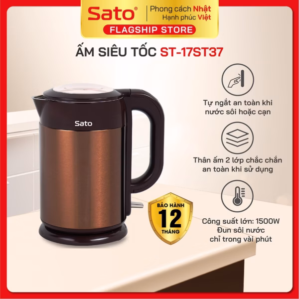 Ấm Siêu Tốc 17St37 1.8L - Sato - Ảnh 2