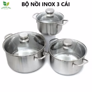 Bộ Nồi Inox 3 Món, Nắp Inox - Sharp