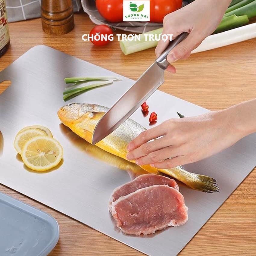 Thớt Inox Kháng Khuẩn, Chống Xước, Chống Mốc, An Toàn Cho Sức Khỏe - Sương Mai - Ảnh 2