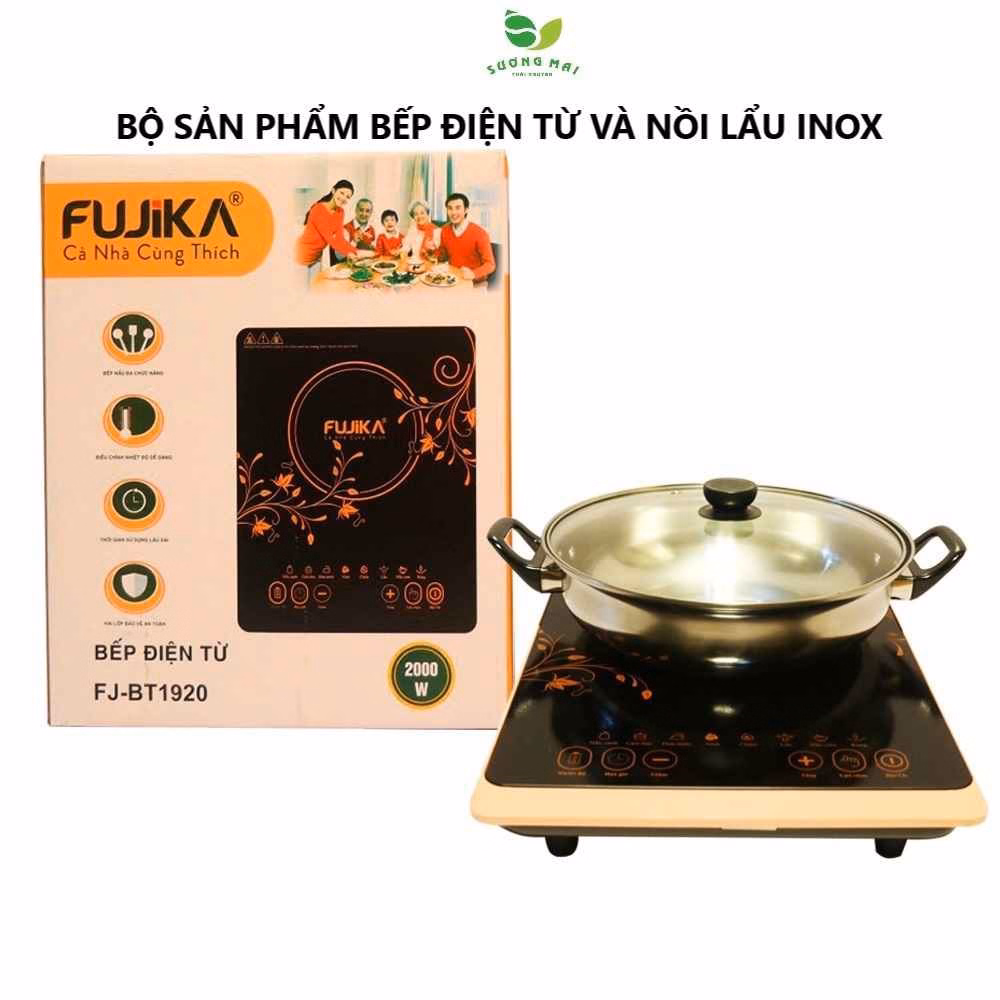 Combo Bếp Điện Từ Đơn Mặt Kính 2000W Và Nồi Lẩu Inox - Fujika - Ảnh 4
