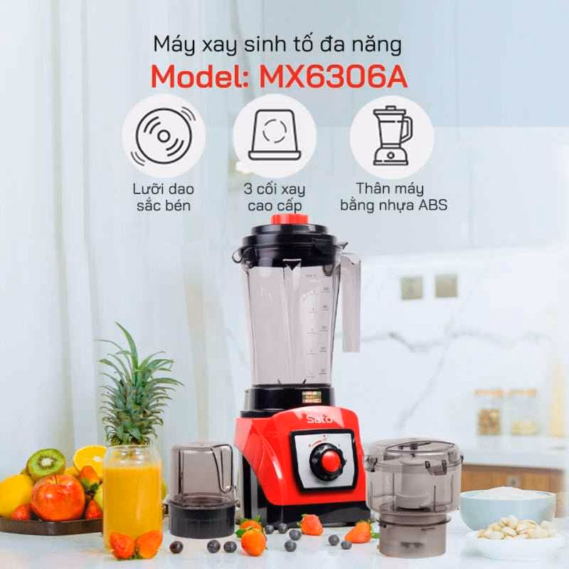 Máy Xay Sinh Tố Đa Năng Sato Mx6306A - Sato - Ảnh 3