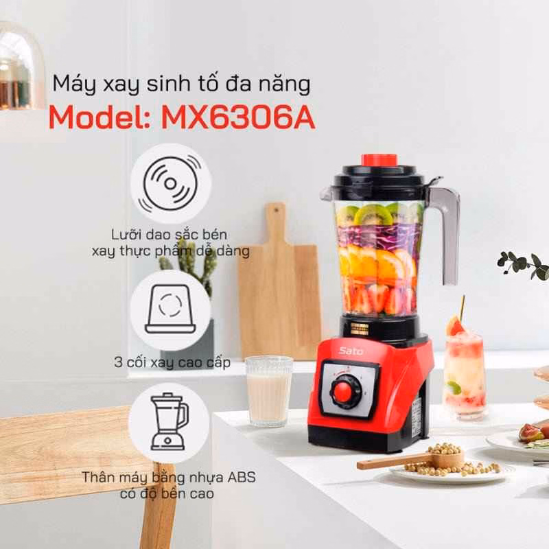 Máy Xay Sinh Tố Đa Năng Sato Mx6306A - Sato - Ảnh 4