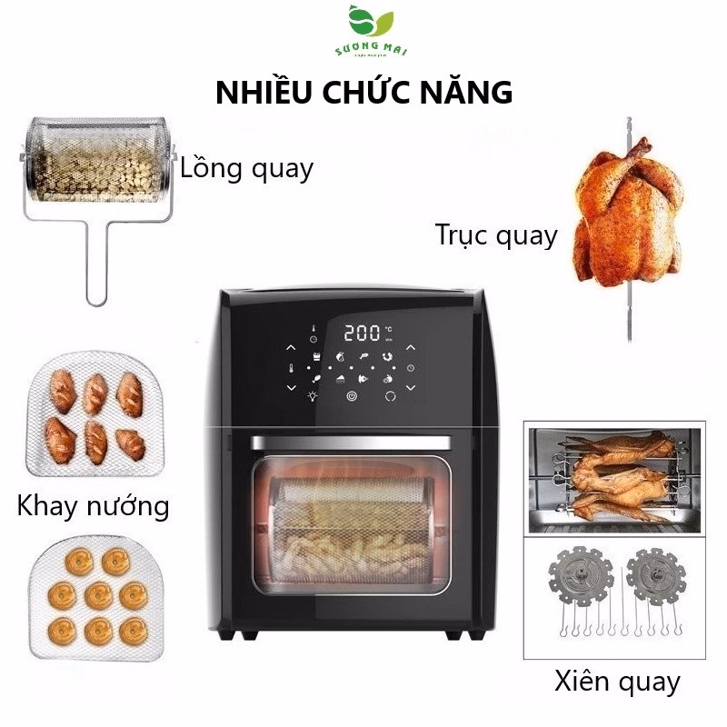 Nồi Chiên Không Dầu Dung Tích 12.5 Lít, Công Suất 1800W - Nineshield - Ảnh 6