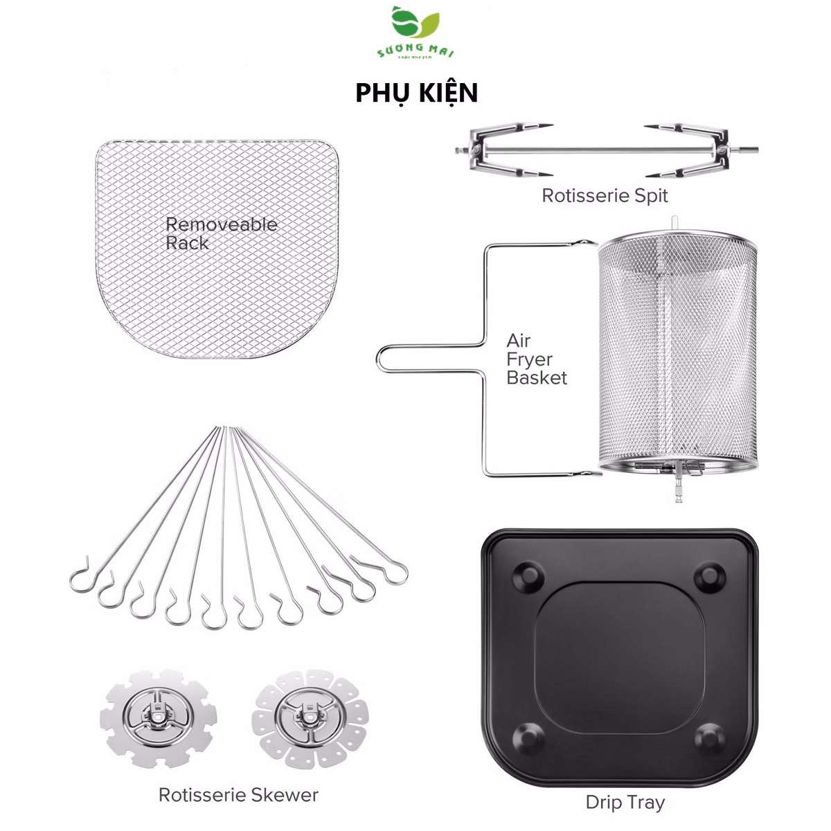 Nồi Chiên Không Dầu Dung Tích 12.5 Lít, Công Suất 1800W - Nineshield - Ảnh 10