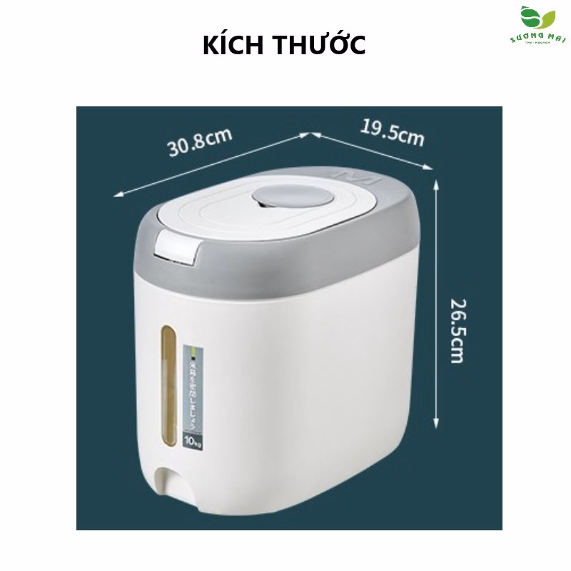 Thùng Đựng Gạo Hình Ô Van 10Kg - Sương Mai - Ảnh 5